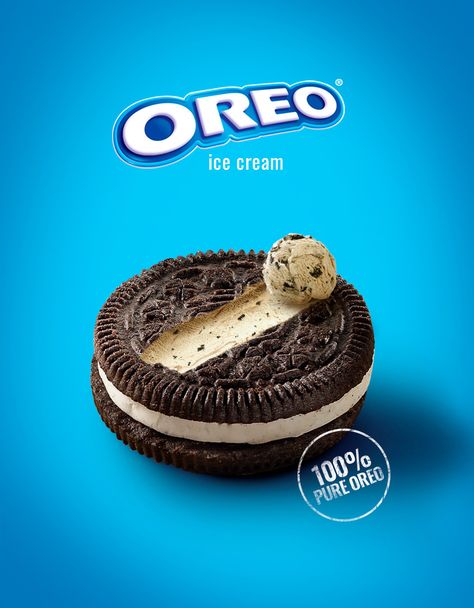 armonía de complementarios Ice Cream Ads, Snickers Ice Cream, Oreo Ice Cream, Creative Advertising Design, 광고 디자인, Creative Advertising Campaign, Food Advertising, Graphic Design Ads, Food Graphic Design