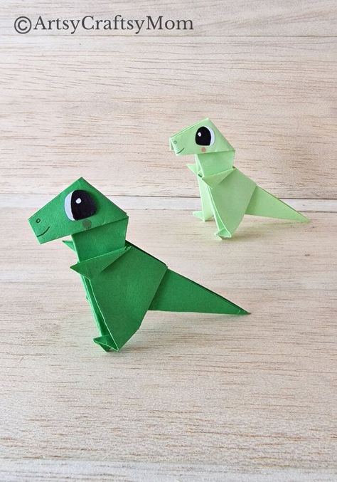 Cute and Easy Origami Dinosaur Craft for Kids 9 Koi Fish Craft, Origami Ghost, Origami Koi Fish, Dinosaur Origami, Ghost Craft, Dinosaur Craft, Kids Craft Gifts, Paper Dinosaur, Fish Craft