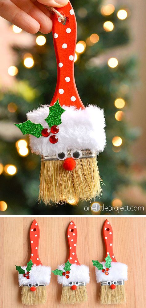 Craft Christmas Gifts For Kids, Christmas Crafts For Work, Kids Christmas Tree Ornaments Diy, Natal, Christmas Ornaments Diy Paint Brush, Christmas Diy Kids Ornaments, Senior Crafts Assisted Living Fall, Christmas Make And Take Crafts For Adults, Christmas Decoration Kids Craft