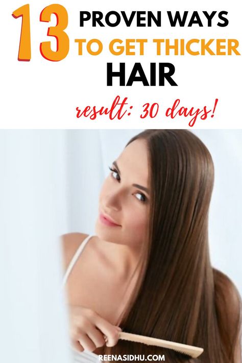 How To Make Thicker Hair, Make Hair Thicker Remedies, Stronger Thicker Hair, Balayage, Best Way To Thicken Hair, Help Hair Grow Thicker, Hair Growth And Thickening Tips, Thicker Fuller Hair How To Get, How To Get Hair To Grow Thicker