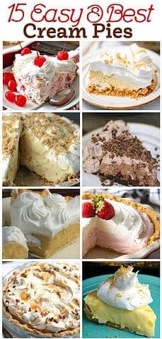 No Bake Cream Pies, Easy Cream Pie Recipes, Whipped Cream Pie, Dessert List, Cream Cheese Pie Recipes, Easy Cream Pie, Fruit Pie Recipe, Pumpkin Cream Pie, Cream Pie Filling