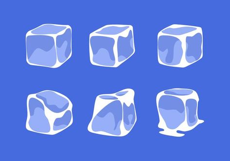 Simple Ice Cube Clipart Vector Ice Cube Design, Ice Drawing Reference, Ice Cubes Drawing, How To Draw Ice, Ice Graphic Design, Ice Cube Illustration, 1930s Animation, Ice Cube Clipart, Ice Cube Drawing