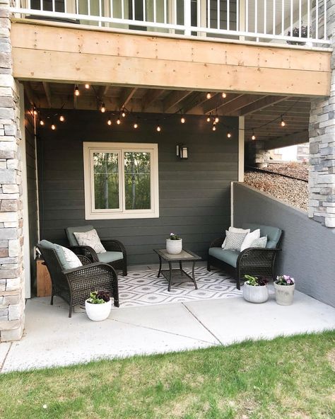 Outdoor Lighting Ideas Backyards, Patio Under Decks, Under Deck, Backyard Shade, Under Decks, Pergola Lighting, Backyard Porch, Decks Backyard, Small Backyard Patio