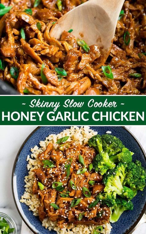 Honey Garlic Chicken Easy, Slow Cooker Honey Garlic Chicken, Honey Garlic Chicken Thighs, Resep Smoothie, Crockpot Healthy, Pot Recipes Healthy, Chicken Easy, Pot Recipes Easy, Crockpot Recipe