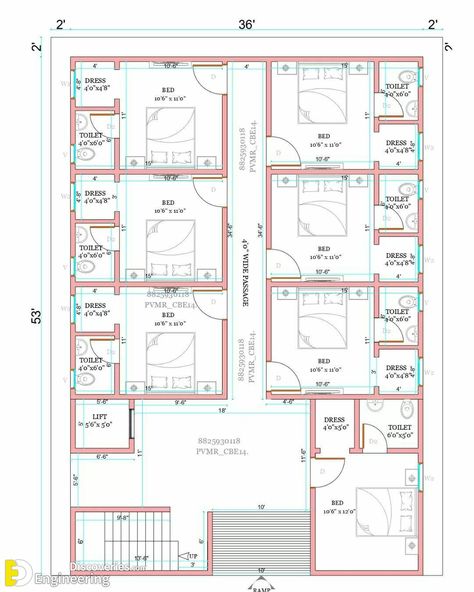 Rent House Ideas, 5 Bedrooms House Plans 1 Story, Hostel Layout Floor Plans, Small Hotel Room Design Plan, Modern Guest House Plans, Hotel Floor Plan Small Hotel Floor Plan, Motel Design Plan, Boarding House Floor Plans, Guesthouse Plan