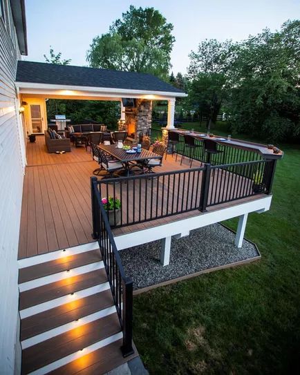 Deck Remodel, Patio Railing, Deck Railing Design, Modern Deck, Patio Deck Designs, Deck Designs Backyard, Deck Railing, Porch Railing, House Deck