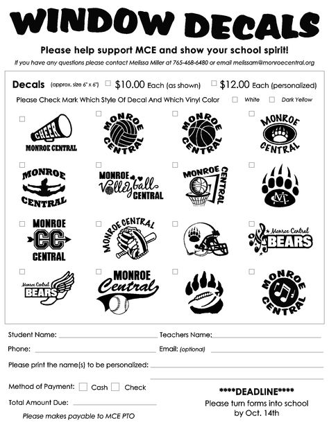 Window decals. Promote school spirit with this fundraiser. Cricut School Spirit Ideas, Cricut Fundraiser Ideas, School Booster Club Ideas, Baseball Booster Club Ideas, Sports Booster Club Ideas, Fundraising Ideas For Sports Softball, Athletic Booster Club Fundraising Ideas, Wrestling Fundraiser Ideas, Cheer Booster Club Ideas