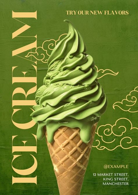 Ice cream shop poster template | premium image by rawpixel.com / Aew New Flavour Poster Design, Creative Ice Cream Ads, Ice Cream Design Poster, Ice Cream Poster Advertising, Logo For Ice Cream, Ice Cream Graphic Design, Ice Cream Advertisement, Ice Cream Poster Design, Ice Cream Ads