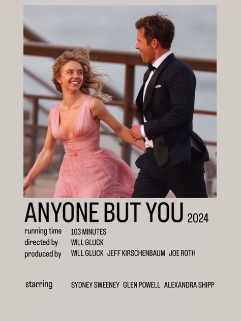 Romcom movie | ANYONE BUT YOU 2024 MOVIE POLAROID POSTER | Sydney Sweeney Glen Powell Sydney Sweeney Movie, The Idea Of You Movie Poster, Anyone But You Movie Poster, Perfect Addition Movie, Anyone But You Poster, Romcom Movie Posters, Sydney Sweeney Glen Powell, Glen Powell Anyone But You, Hopeless Romantic Movies