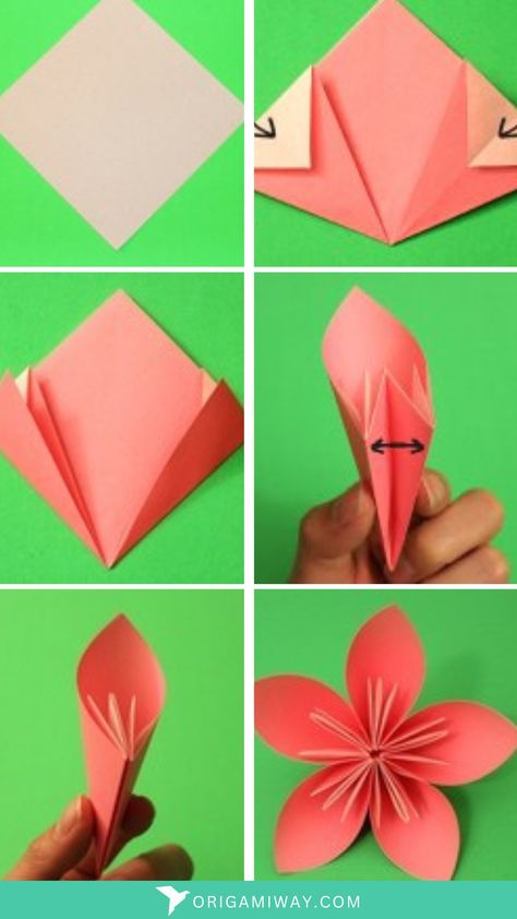 A origami paper kusudama flower Easy Flower Origami Step By Step, Oragami Ideas Step By Step Flower Easy, Simple Flower Oragami, Origami Flower Instructions, Origami Easy Step By Step Paper Flowers, How To Fold A Paper Flower, Step By Step Origami Flowers, Easy Flowers Made Out Of Paper, Fold Paper Flowers Easy