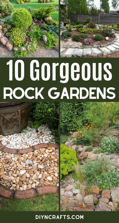 Add beauty to your yard with these incredible DIY rock gardens. This is a great way to add a stunning garden decoration with little time or effort involved. #diy #gardening #rockgarens #backyard #landscaping #yarddecor #backyard #backyardgarden #easygarden Diy Rock Garden, Easy Garden Ideas Landscaping, Rock Flower Beds, Rockery Garden, Moderne Have, River Rock Garden, Whimsical Garden Art, Tattoo Plant, River Rock Landscaping