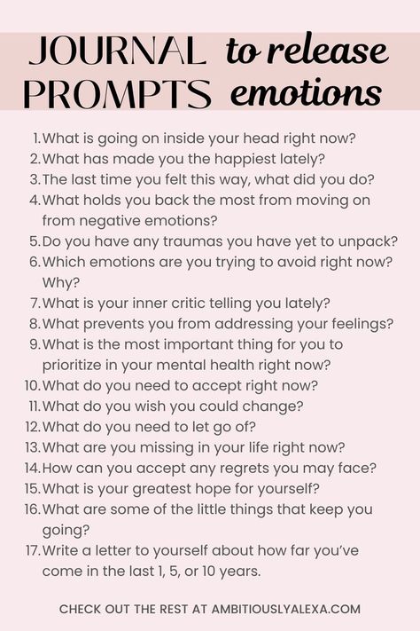 journal prompts to release emotions Journaling Therapy Prompts, How To Journal Emotions, How To Write Out Your Feelings, Journal Prompts For Missing Someone, How Am I Feeling Today Journal, Feel Good Journal Prompts, Journaling For Emotions, How To Journal About Your Feelings, How To Journal My Feelings