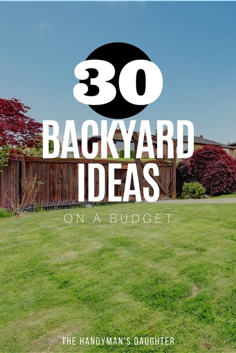 Turn your backyard into the ultimate hang out spot! These 30 amazing backyard project ideas will transform your outdoor space on a tight budget! Most of these DIY backyard ideas are easy enough for a beginner to do! Outside Spaces Ideas Backyards, Easy Paver Patio Ideas On A Budget, Landscape Ideas Backyard Simple, Outdoor Patio Ideas On A Budget Backyard Makeover Back Yard, Diy Backyard Renovation, Outside Backyard Ideas, Transform Backyard On A Budget, Ideas For Backyard Landscaping, Backyard Deck Ideas On A Budget Simple