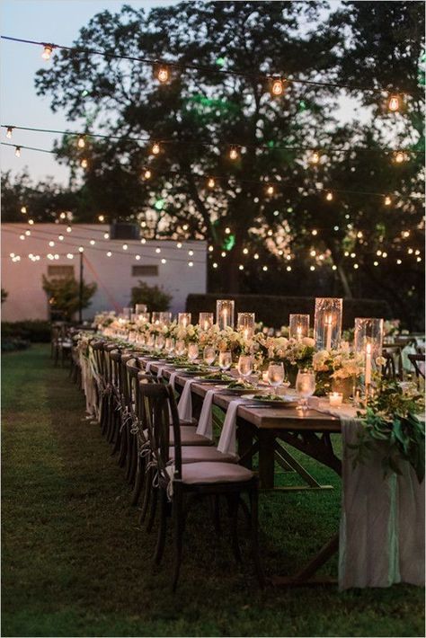 Outdoor Dinner Party, Wedding Reception Lighting, Engagement Dinner, Party Chairs, Backyard Reception, Wedding Backyard Reception, Sigma Chi, Pool Noodle, Outdoor Dinner