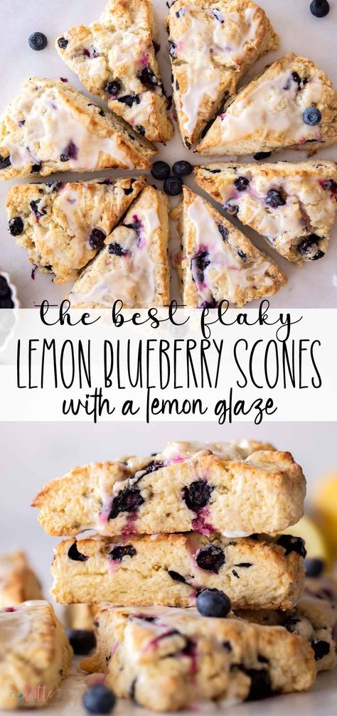 Pie, Blueberry Lemon Recipes, Lemon Scones Recipe, Lemon Blueberry Scones, Lemon Sweets, Blueberry Lemon Scones, Blueberry Scones Recipe, Scones Recipe Easy, Lemon Scones