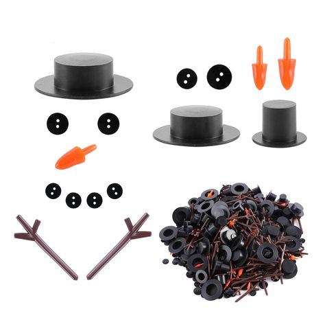 PRICES MAY VARY. Christmas Snowman Kit for DIY Craft:800pcs Christmas DIY snowman ornament set including 80pcs mini black top hats, 480pcs tiny black buttons, 160pcs brown snowman hands, 80pcs carrot snowman noses, large amount of accessories to do your DIY snowman crafts and decorating Christmas party, clothing crafts, hair ornaments etc, you can even share the fun with your friends and family. Plastic Magician Hats:these mini black top hats for crafts are made of durable plastic, smooth with c Christmas Diy Snowman, Metal Crafts Diy, Diy Christmas Snowman, Creative Christmas Crafts, Snowman Diy, Snowman Kit, Diy Snowman Ornaments, Snowman Crafts Diy, Winter Holiday Party