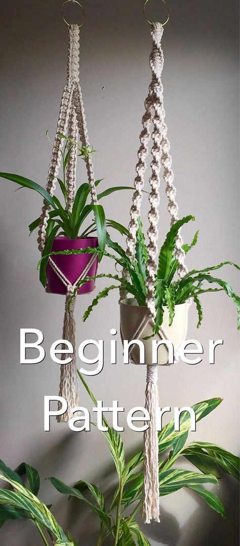 Beginner Macramé Pattern Trinity Plant Hanger pdf Diy Hanger, Diy Macrame Wall Hanging, Rope Plant, Rope Plant Hanger, Tutorial Macramé, Diy Macrame Plant Hanger, Hanging Plant Holder, Diy Plant Hanger, Wine Bottle Diy Crafts