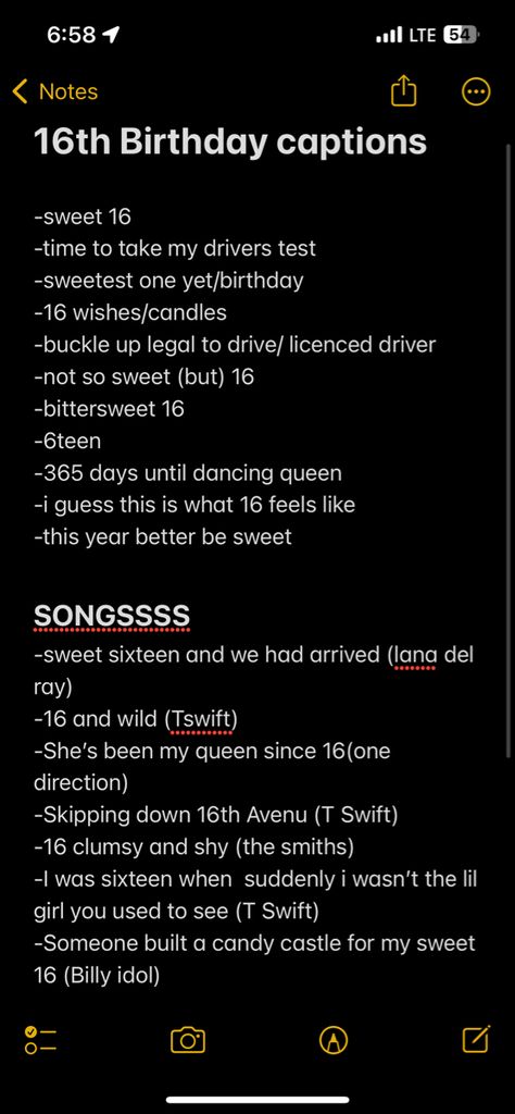 Sweet 16 Songs For Instagram, 16 Birthday Caption Ideas, Sweet 16 Birthday Captions For Instagram, Captions For 16 Birthday Posts, Sweet 16 Ig Captions, 16 Instagram Captions, Captions For Sweet 16, Sweet 16 Insta Captions, Sweet 16 Story Instagram