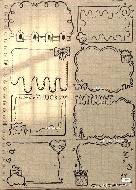 Cute Note Doodle Ideas, Doodle Ideas For Project, Art Ideas For Notebook, Cute Doodles For Journaling, Poster Notes Ideas, Cute Drawing For Notes, Sketches And Doodles, Doodle Art Projects, Cute Pics For Journal