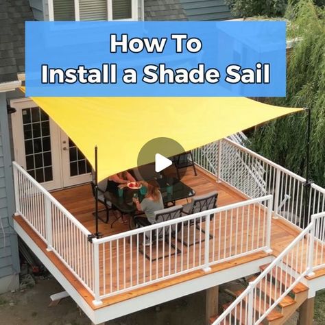 Rail-EZ on Instagram: "No Pole, No Problem!  The Rail-EZ Mount System gives you a Non-permanent solution for installing shade sails without having to attach a permanent pole or post. The Rail-EZ is fully adjustable to fit most railing sizes   Get complete shade on your patio, deck, or balcony in under 60 min.  #shade" Diy Balcony Shade, Deck Sunshade Ideas, Deck Shade Sail Ideas, Shade Sail Pole Ideas, Sails For Shade Ideas, Deck Sail Shade Ideas, Diy Deck Shade Ideas, Diy Sun Sail Shade Poles, Shade Over Deck