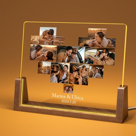 PRICES MAY VARY. Personalized Plaque: Custom picture frames, acrylic plaque led light makes the perfect gift for your girlfriend,boyfriend. Personalize it with precious photos. Valentines day gifts for her him, Giving an unforgettable gift today. Customized Gifts: 5mm thick acrylic glass for durability preventing scratches and damage. The base is made of solid walnut wood for more stable support of the plaque, not easily tipping over. Featuring a U-shaped design, size fits perfectly, providing c Custom Bday Gifts, Good Gifts For Girlfriends, Girlfriend Ideas Gift, Bestfriend Christmas Gift, Custom Gifts For Him, Personalized Gifts For Girlfriend, Meaningful Engagement Gifts, Coming Home Gifts For Boyfriend, Christmas Gift For Boyfriend Ideas