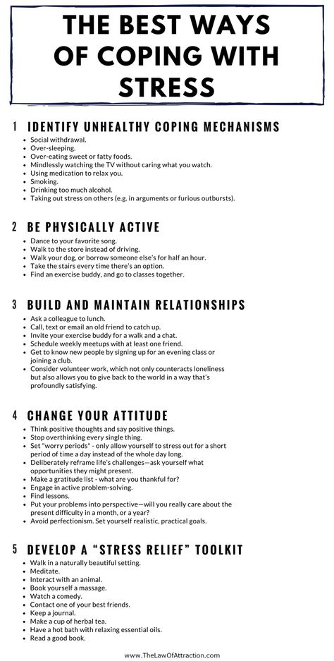 Everyone gets stressed, and you may assume there’s nothing you can do about it. For example, if you have lots of obligations at work and at home, surely you’re just stuck with the strain this puts on your physical and mental well-being. However, studies show that you have more control over your own stress than you might think.  Here are some helpful practical tips that will help you come up with a concrete action plan for dealing with stress. Coping Skills, Mindfulness Meditation, Full Body Workouts, Mental And Emotional Health, Self Care Activities, Coping Mechanisms, Oil Recipes, Self Improvement Tips, Emotional Health