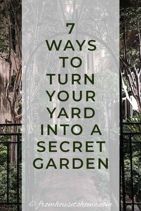 Secret gardens are a beautiful way of garden landscaping that will create your dream garden in your backyard. Find out what you need to include in your garden design (like garden paths and patios) to make your beautiful backyard garden a reality. | Gardening For Beginners Secret Gardens, Secret Garden Door, Charleston Gardens, Backyard Shade, Backyard Plan, A Secret Garden, Hidden Garden, Beautiful Backyard, Most Beautiful Gardens