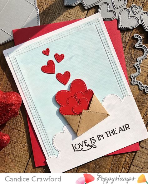 Hi Everyone, Candice here poppin' in to share with you a cute Valentine's Card using the new stitched envelope die, the new stitched cloud line die and new Valentine's Fun stamp set from our January release. This card is super... Valentines Day Cards Handmade, Cute Valentines Card, Diy Valentines Cards, Valentine Cards Handmade, Diy Gifts For Him, Birthday Cards Diy, Valentine Fun, Valentine Cards, Diy Crafts For Gifts