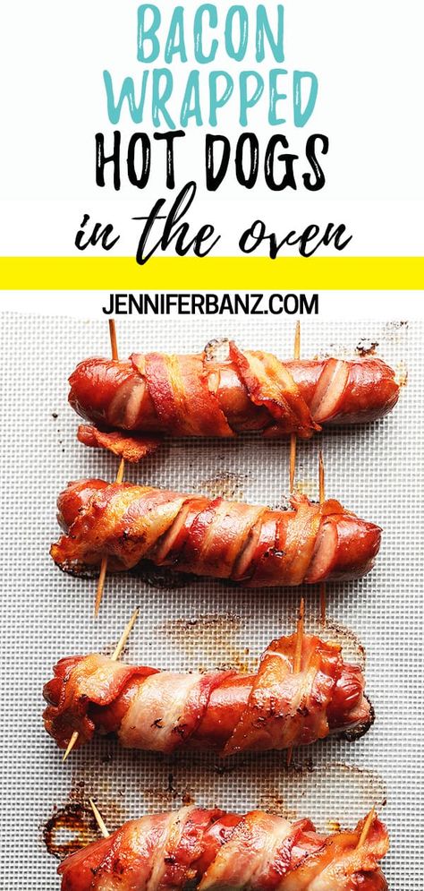 Oven Hot Dogs, Recipes Using Bacon, Danger Dog, Bacon Wrapped Hot Dogs, Baked Hot Dogs, Bacon Hot Dogs, Bacon Wrapped Hotdogs, Wrapped Hot Dogs, Low Carb Breakfast Casserole