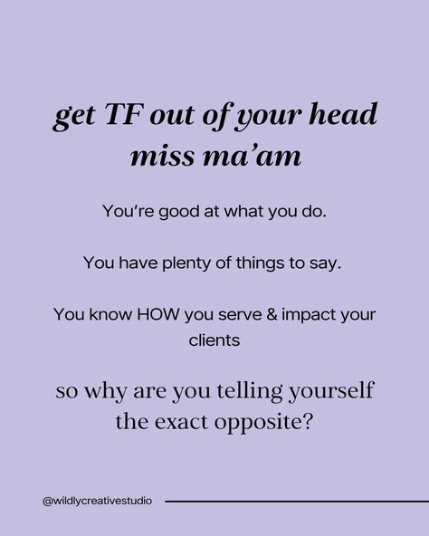 If you're telling yourself you suck at writing content, you have nothing to say, you're not good enough, or whatever else it might be today...INSTANT JAIL You're cockblocking your own sales by these toxic AF thoughts. You ARE good enough You DO have plenty of things to say You DON'T suck a writing content Your people want to hear from you...they wanna see how you're going to show up and serve today. So instead of thinking of content as "what do I need to say to day to make a... Business Marketing, Writing Content, Sales Coaching, Nothing To Say, Good Enough, To Day, Sales And Marketing, Show Up, Say You