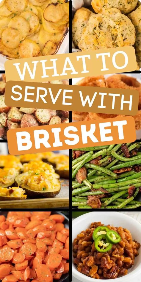 Brisket Sides Dishes Ideas, Brisket And Sides Dishes, Side Dishes For Brisket, What To Serve With Brisket, Brisket Dinner, Brisket Side Dishes, Holiday Brisket, Brisket Sides, Brisket Sandwiches