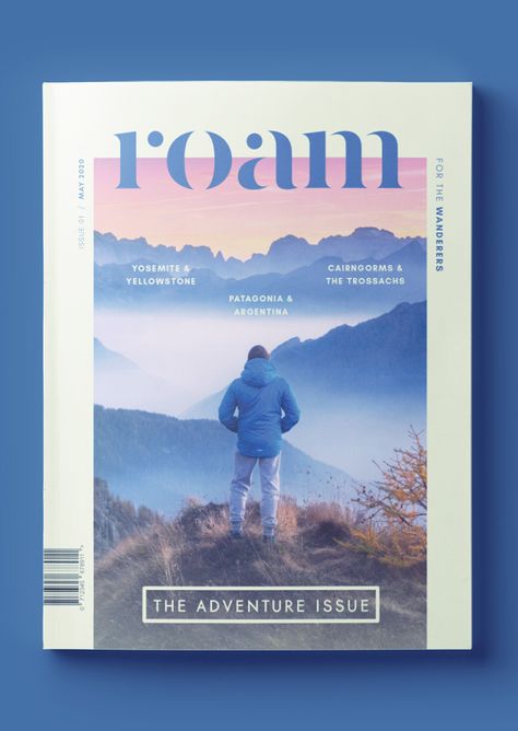 Stylish Travel Magazine Template for InDesign | Free Download Travel Magazine Cover Ideas, Travel Magazine Layout Design Templates, Magazine Design Cover Ideas, Cool Layout Design, Magazine Travel Design, Cover Magazine Design Ideas, Magazine Cover Travel, Cover Magazine Ideas, Magazine Inspo Layout Design