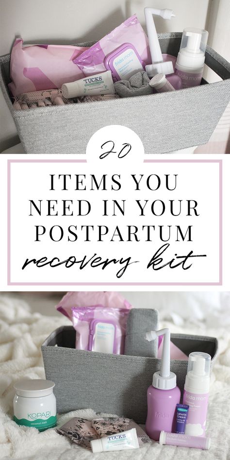 Postpartum recovery kit, postpartum essentials Postpartum Kit Gift, What Do I Need For Postpartum, Post Parting Essentials, Postpartum Kit Checklist, Postpartum Box Ideas, Postpartum Essentials Checklist, Postpartum Hospital Essentials, Natural Birth Essentials, Postpartum List For Mom