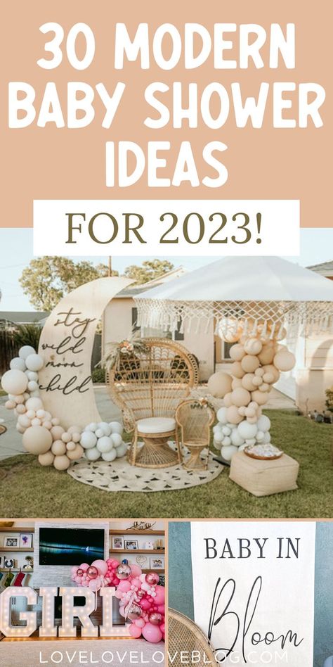 Modern baby shower ideas and themes. Babyshower Decoration Ideas, Girls Baby Shower Ideas Themes, Trending Baby Shower Themes 2023, Little Love Baby Shower Theme, Different Baby Shower Ideas, Uncommon Baby Shower Themes, Romantic Baby Shower Ideas, Baby Shower Unique Themes, Nuetral Baby Shower Ideas