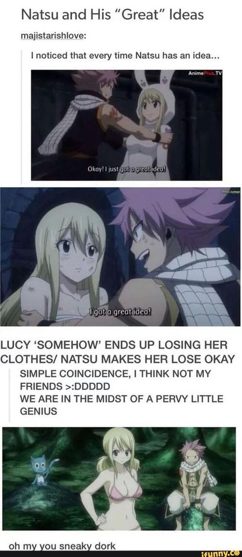 Lucy undressed by Natsu Humour, Nalu Fairy Tail, Laxus Fairy Tail, Natsu Et Lucy, Fairy Tail Meme, Natsu Y Lucy, Fairy Tail Funny, Fairy Tail Comics, Fairy Tail Natsu And Lucy