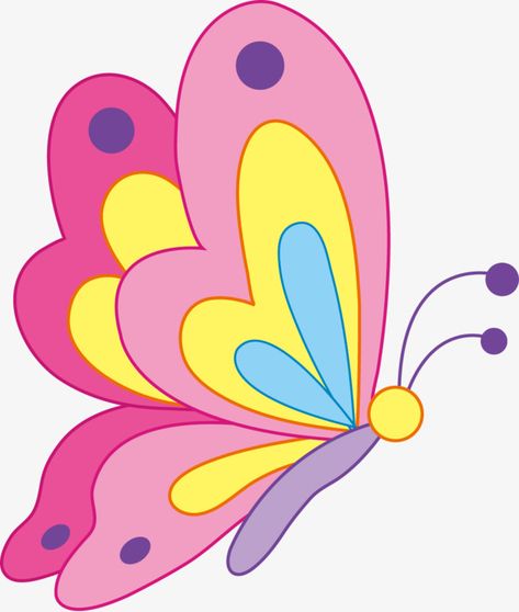 Butterfly Clip Art Cute, Clip Art Butterfly, Butterfly Drawing Cartoon, Cartoon Butterfly Drawings, Butterfly Painting For Kids, Cartoon Flowers Drawing, Butterfly Cartoon Images, Cute Butterfly Cartoon, Cartoon Butterflies