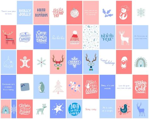 Pastel, Danish Pastel Christmas, Pastel Christmas Aesthetic, Wall Collages, Aesthetic Wall Collage, Scandinavian Christmas Decorations, Pastel Christmas, Wall Collage Kit, Collage Kit