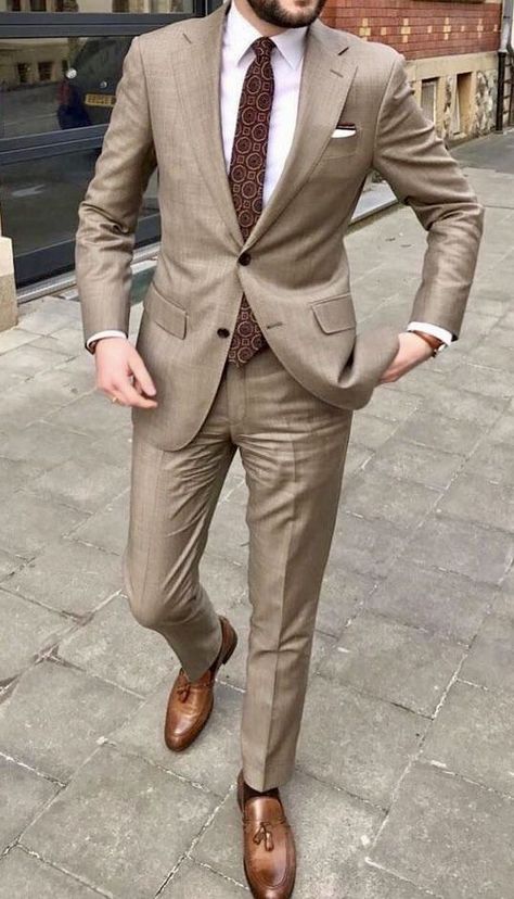 best suit colors for men tan color image (2) Gray Groomsmen Suits, Terno Slim Fit, Stil Masculin, Baju Kahwin, Groomsmen Tuxedos, Slim Fit Tuxedo, Leisure Suit, Designer Suits For Men, Brown Suits