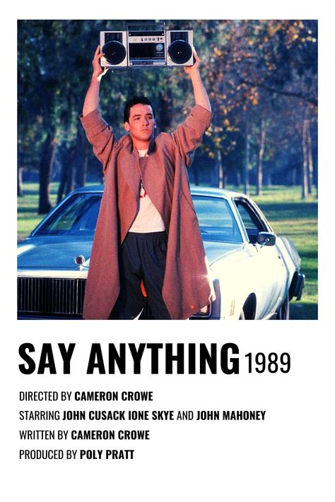 Say Anything Movie Poster, Say Anything Poster, Say Anything Aesthetic, 80s Romance Movies, Old Romance Movies, 80s Movies Aesthetic, Movies About Love, Best 80s Movies, Say Anything Movie