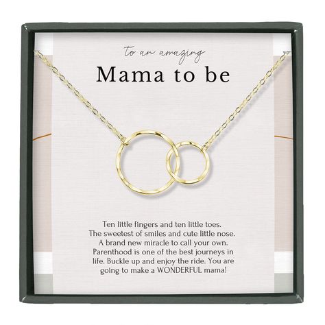 PRICES MAY VARY. NEW MAMA NECKLACE: Congratulate the first time mom with this beautiful double circle necklace, representing the unbreakable bond between mother and baby. GIFT READY PACKAGE: We take pride in our beautiful presentation. Gift comes in our custom designed jewelry box with a blank greeting card, a jewelry care guide and a polishing cloth. QUALITY MATERIALS: All components are made with precious metal. Choose from sterling silver or 14K gold vermeil. The chain is 18” long with adjust Gifts For First Time Moms, New Mom Jewelry, Pregnant Mom Gifts, Expecting Mother Gifts, Double Circle Necklace, Fun Baby Announcement, Boyfriends Mom Gifts, Meaningful Necklace, First Time Mom