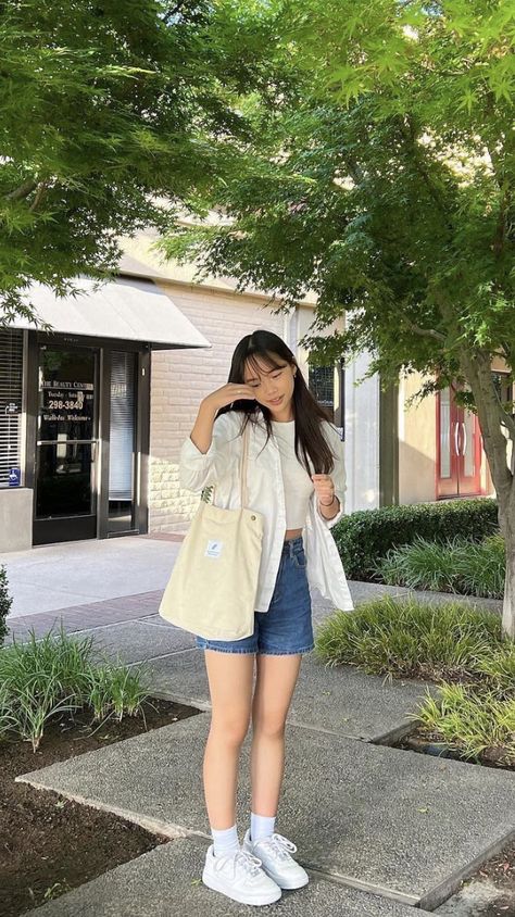 Spring Outfits Korean Style Casual, Korean Spring Summer Outfits, Korean Cute Summer Outfits, Dress Styling Ideas Outfit, Casual Outfit Inspo Summer, Cute Korean Outfit Ideas, Cute Fashion Korean Casual Outfits, Everyday Fashion Outfits Casual, Japanese Fashion Women Summer