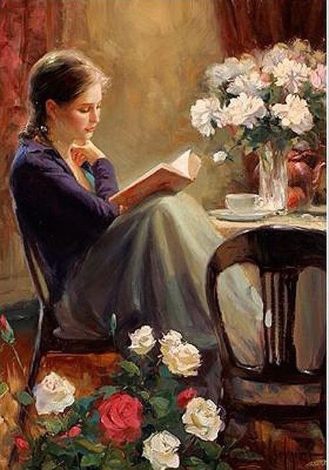 Artist and painting unknown via mellifluousbookshelf.tumblr.com Vladimir Volegov, Acts 2, Apostolic Pentecostal, Seni Vintage, God's Promise, God's Heart, Reading Art, Girly Girls, 인물 드로잉