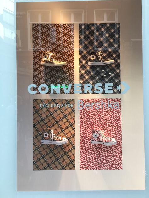 Converse Window Display, Converse Store, Ton Van Der Veer, Retail Marketing, Clothes Stand, Store Windows, Floor Stickers, Shoe Display, Merchandising Displays