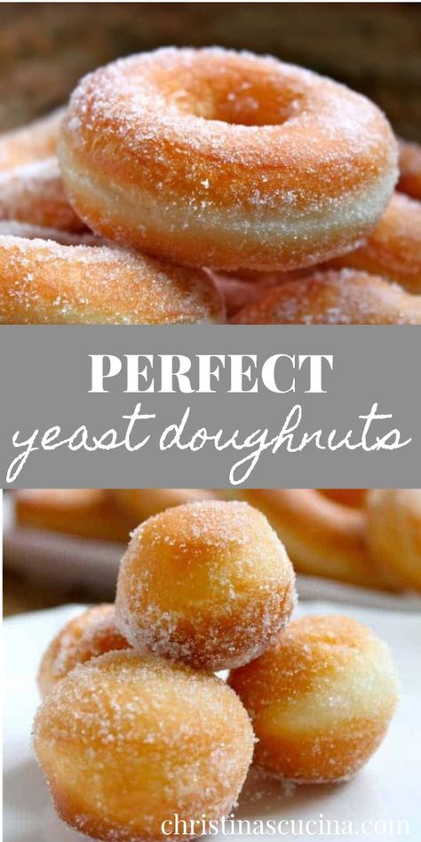 Yeast Doughnuts, Doughnut Recipe Easy, Smores Dessert, Homemade Donuts Recipe, Baked Donut Recipes, God Mad, Recipes Salad, Dessert Dips, Homemade Donuts