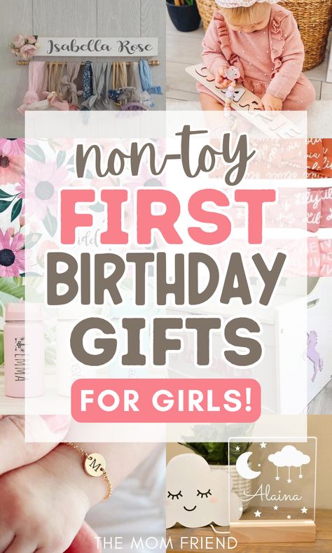 First Birthday Gift Ideas for Girls (That aren’t Toys!) First Birthday Keepsake Gift, Special First Birthday Gifts, Handmade First Birthday Gift, Creative First Birthday Gifts, Gifts For Baby Girl 1st Birthday, 1st Birthday Diy Gifts, Baby Girl 1st Birthday Gifts, Diy One Year Old Gift, Meaningful First Birthday Gifts