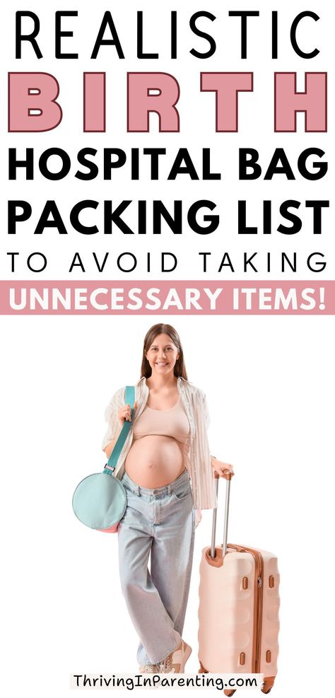 Labor moms, avoid stressing about what mom should pack for the hospital! Check out this realistic birth hospital bag packing lists for a smooth labor and delivery experience! This maternity hospital bag essentials checklist includes all the essentials you'll need to avoid overpacking unnecessary items. From mommy nursing clothes, snacks, newborn necessities to dad essentials, mom's hospital bag for delivery is all about keeping it simple and practical. Giving birth hospital bag packing lists. Delivery Hospital Bag Checklist, Dad Hospital Bag, Birth Hospital Bag, Hospital Bag For Mom, Maternity Hospital Bag, Birth Hospital, Hospital Packing List, Hospital Bag List, Baby Hospital Bag Checklist