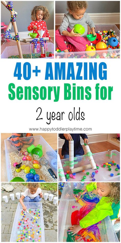 21 Amazing Sensory Bins for Toddlers - HAPPY TODDLER PLAYTIME Here are 40+ fun and amazing SENSORY BINS for toddlers and preschoolers. Learn and play with all these sensory bin ideas from rice to pom poms and more! Toddler Rice Activities, Good Sensory Activities, What To Put In Sensory Bin, Sensory Bins Rice, Sensory Activities 2-3, Sponge Sensory Bin, Sensory Bins For Preschool Back To School, Not Messy Sensory Bins, Bathtub Sensory Play