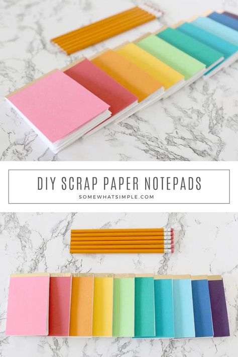 How to Make a Notepad - from Somewhat Simple .com Upcycling, How To Make Notebooks, Diy Note Pad, Homemade Notebook, Notepad Crafts, Notepad Diy, Homemade Journal, Notebook Designs, Diy Stationary