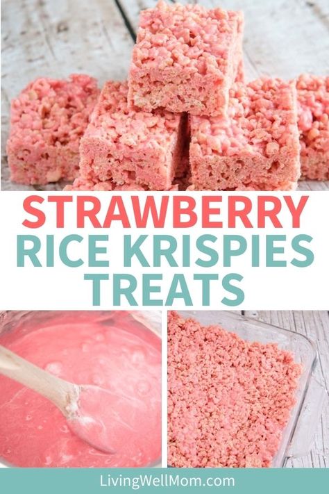 Essen, Strawberry Rice Krispie Treats, Homemade Rice Krispies, Homemade Rice Krispies Treats, Krispie Treats Recipe, Rice Krispy Treats Recipe, Rice Krispies Treats, Krispies Treats, Cereal Treats