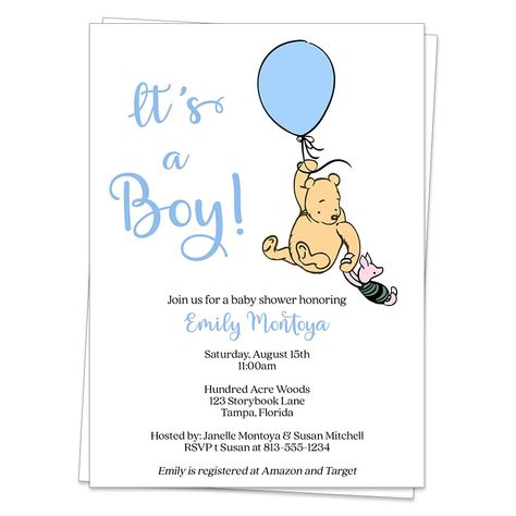 PRICES MAY VARY. ♥ Invite guests to your upcoming baby shower with these adorable vintage Winnie the Pooh themed invitations. ♥ Includes 12 Invitations and 13 White Envelopes. ♥ Invitations measure 5x7 inches and are custom printed with your event details. ♥ Printed on high quality matte smooth finish card stock. ♥ All our products are Made with Love in the USA. ♥ Female owned & veteran owned small business. ♥ Invite guests to your upcoming baby shower with these adorable vintage Winnie the Pooh Whinne Pooh Baby Shower Boy, Baby Shower Invites For Boy, Baby Shower Winnie Pooh, Baby Shower For Boys, Baby Boy Shower Invitations, Baby Taylor, Winnie The Pooh Baby Shower, Its A Boy Balloons, Baby Shower Invitaciones